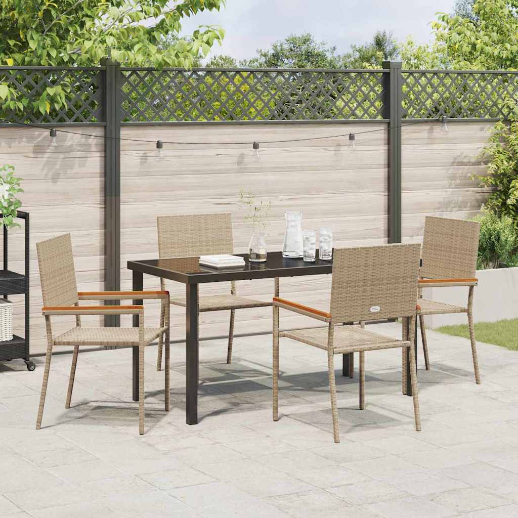 Ensemble de salle à manger pour jardin 5 pcs Beige polyrotin - XIOS