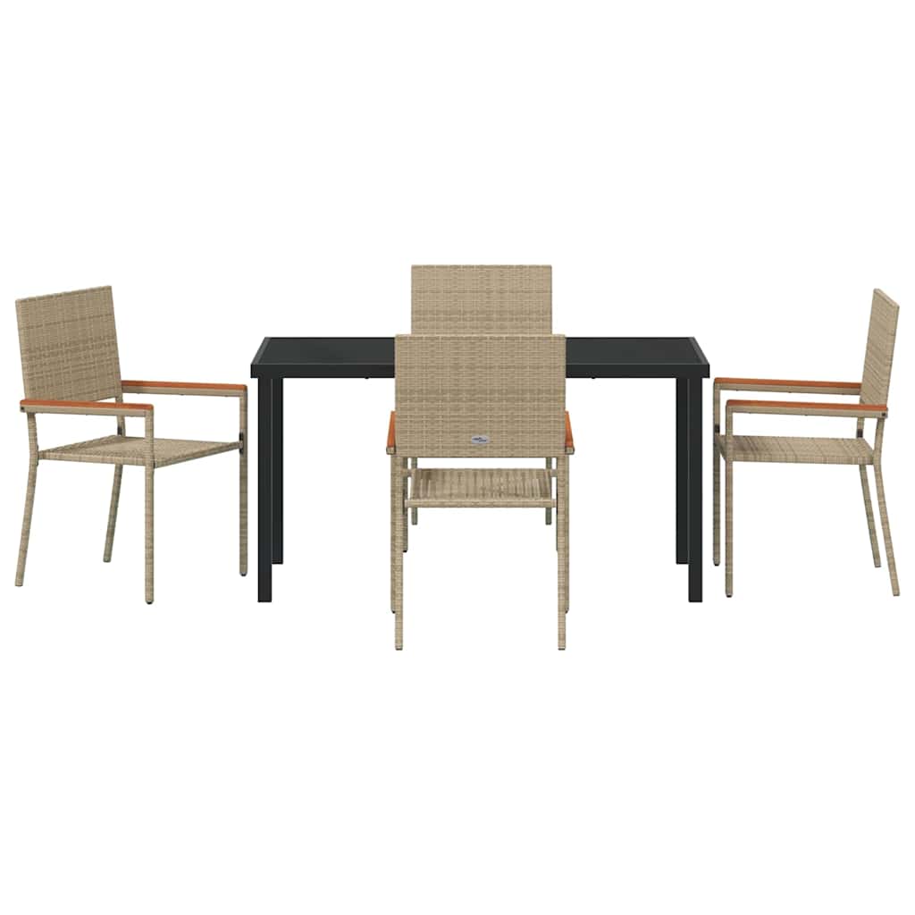 Ensemble de salle à manger pour jardin 5 pcs Beige polyrotin - XIOS
