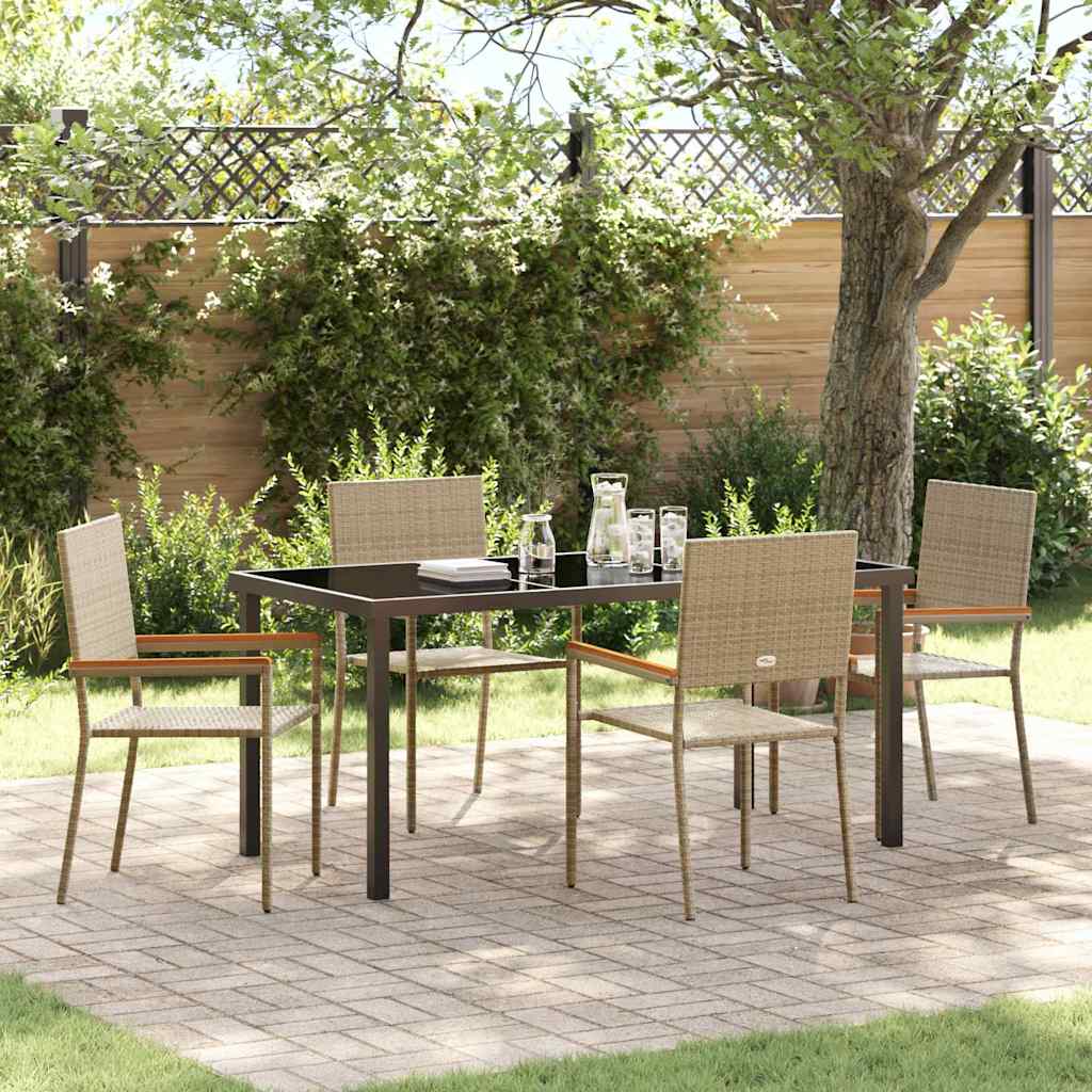 Ensemble de salle à manger pour jardin 5 pcs Beige polyrotin - XIOS