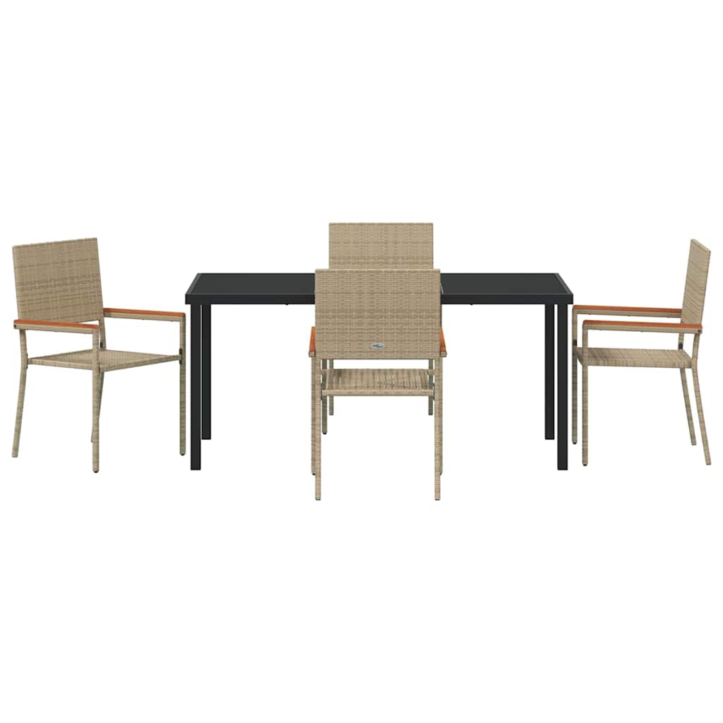 Ensemble de salle à manger pour jardin 5 pcs Beige polyrotin - XIOS
