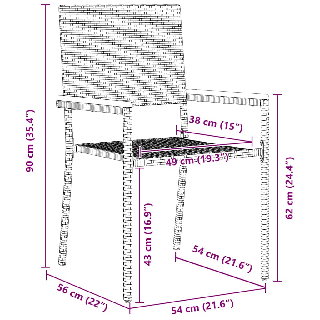 Ensemble de salle à manger pour jardin 7 pcs Beige polyrotin - XIOS