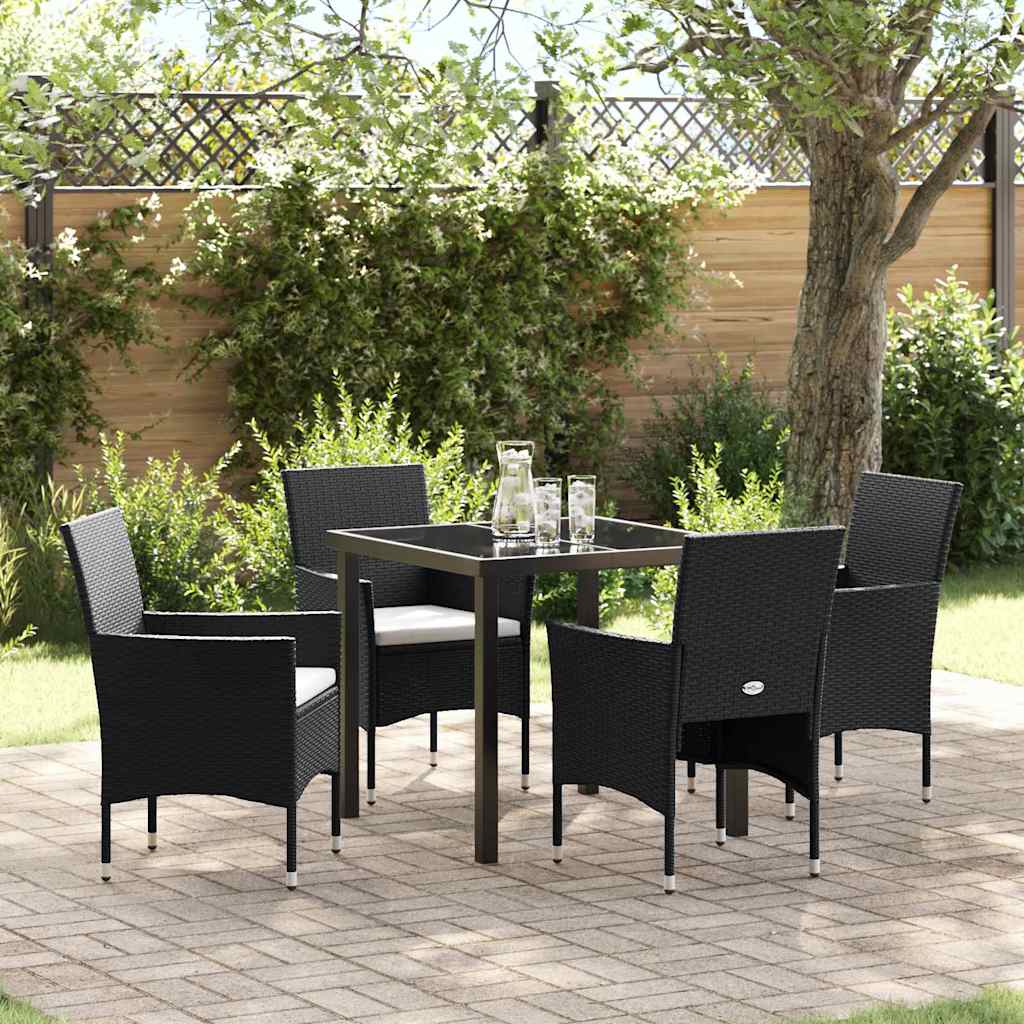 Ensemble de salle à manger pour jardin 5 pcs Noir polyrotin - XIOS