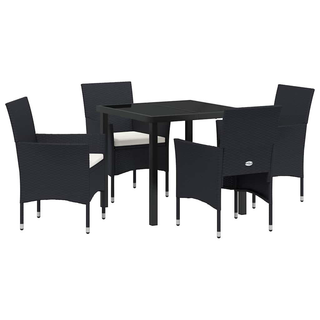 Ensemble de salle à manger pour jardin 5 pcs Noir polyrotin - XIOS