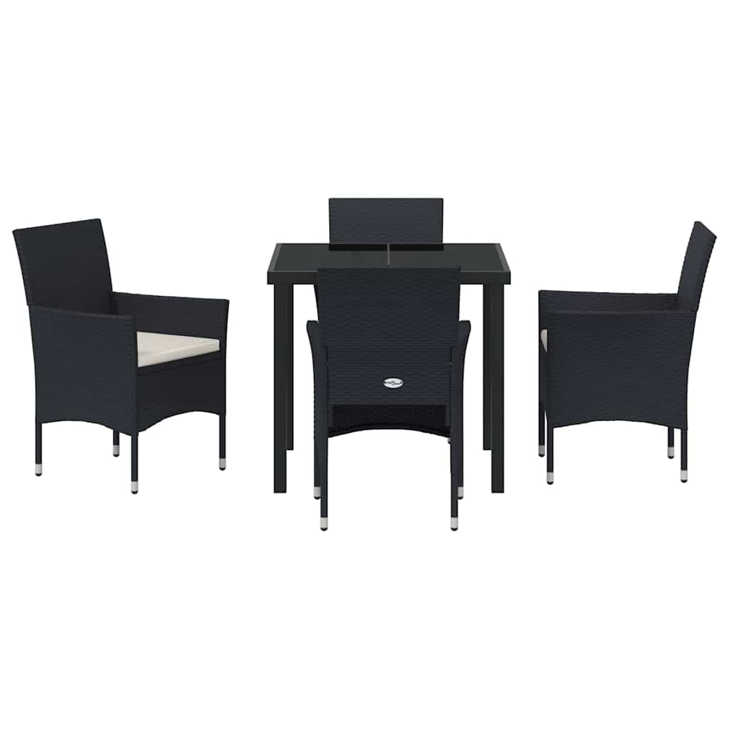 Ensemble de salle à manger pour jardin 5 pcs Noir polyrotin - XIOS