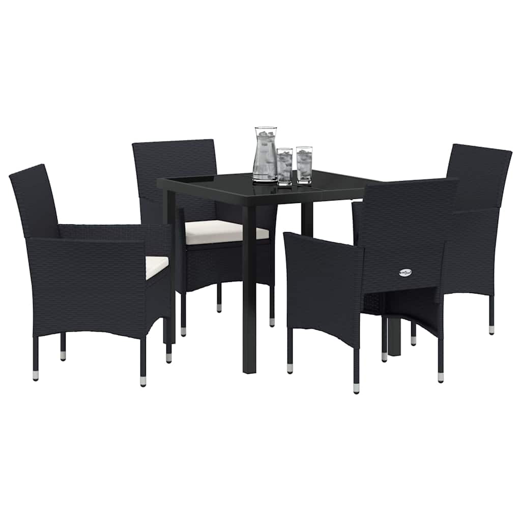 Ensemble de salle à manger pour jardin 5 pcs Noir polyrotin - XIOS