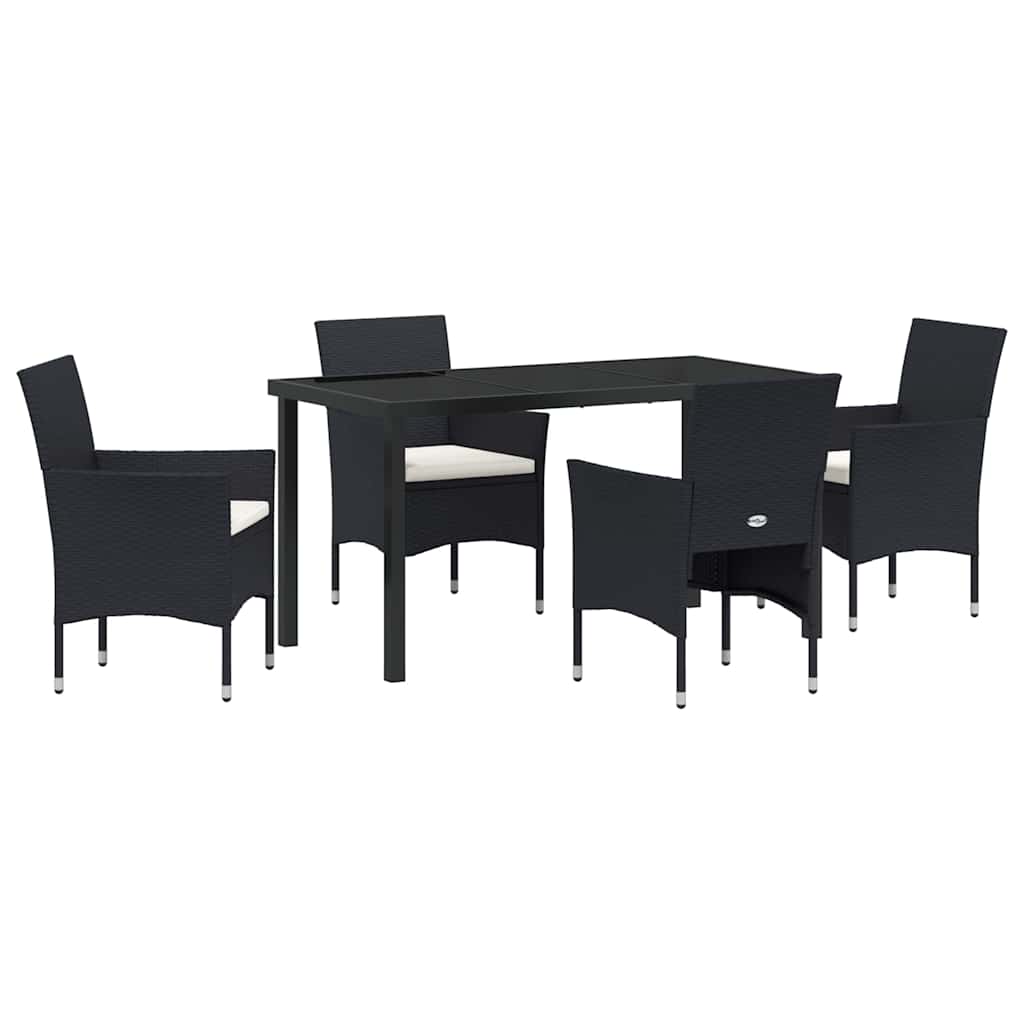 Ensemble de salle à manger pour jardin 5 pcs Noir polyrotin - XIOS