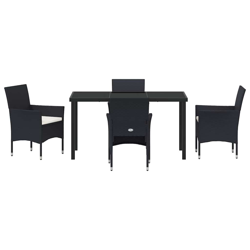 Ensemble de salle à manger pour jardin 5 pcs Noir polyrotin - XIOS