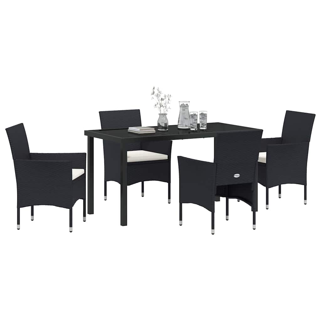 Ensemble de salle à manger pour jardin 5 pcs Noir polyrotin - XIOS