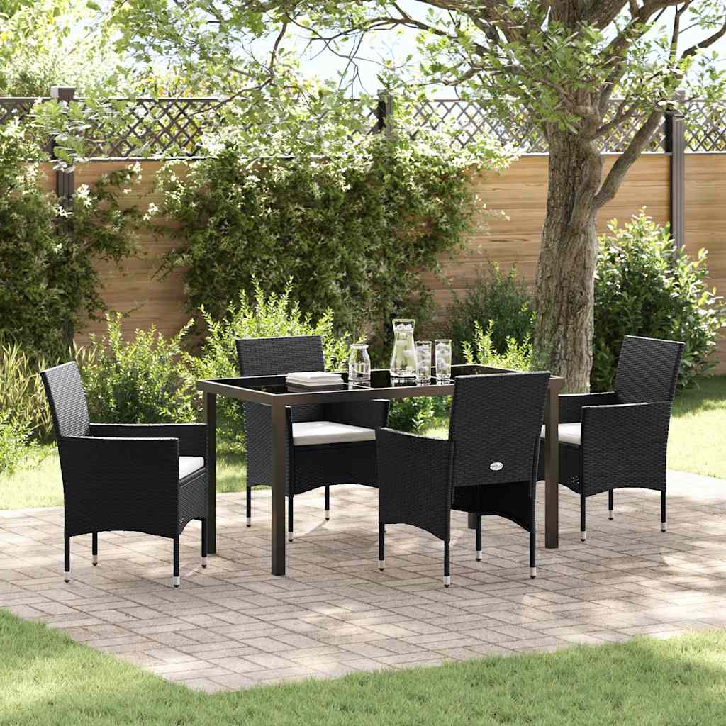 Ensemble de salle à manger pour jardin 5 pcs Noir polyrotin - XIOS