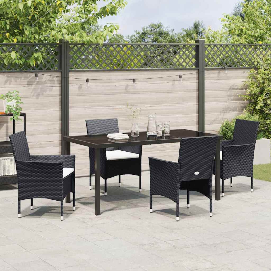 Ensemble de salle à manger pour jardin 5 pcs Noir polyrotin - XIOS
