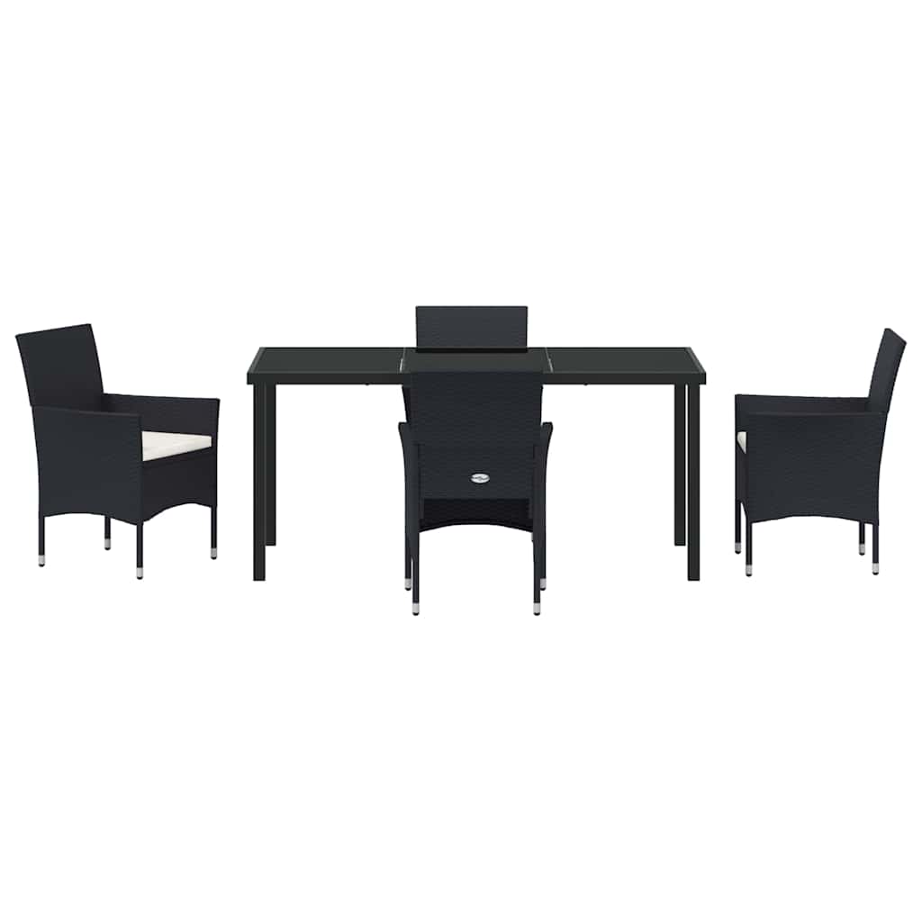 Ensemble de salle à manger pour jardin 5 pcs Noir polyrotin - XIOS