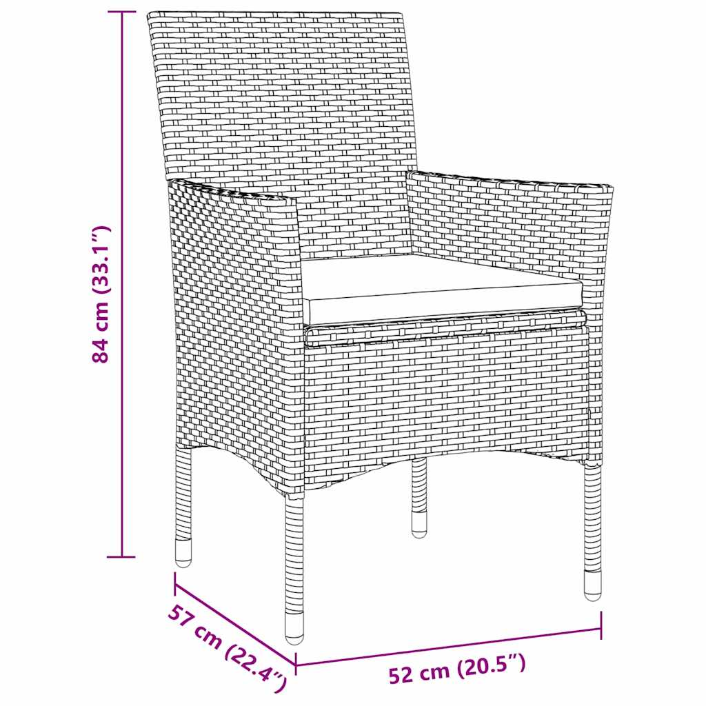 Ensemble de salle à manger pour jardin 5 pcs Noir polyrotin - XIOS