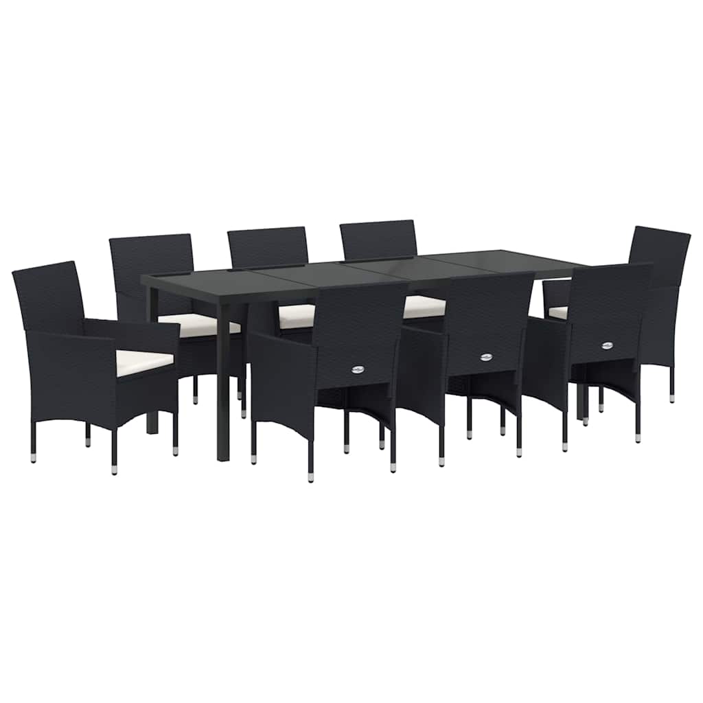 Ensemble de salle à manger pour jardin 9 pcs Noir polyrotin - XIOS