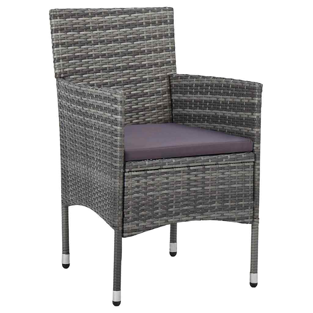 Ensemble de salle à manger pour jardin 3 pcs Gris polyrotin - XIOS