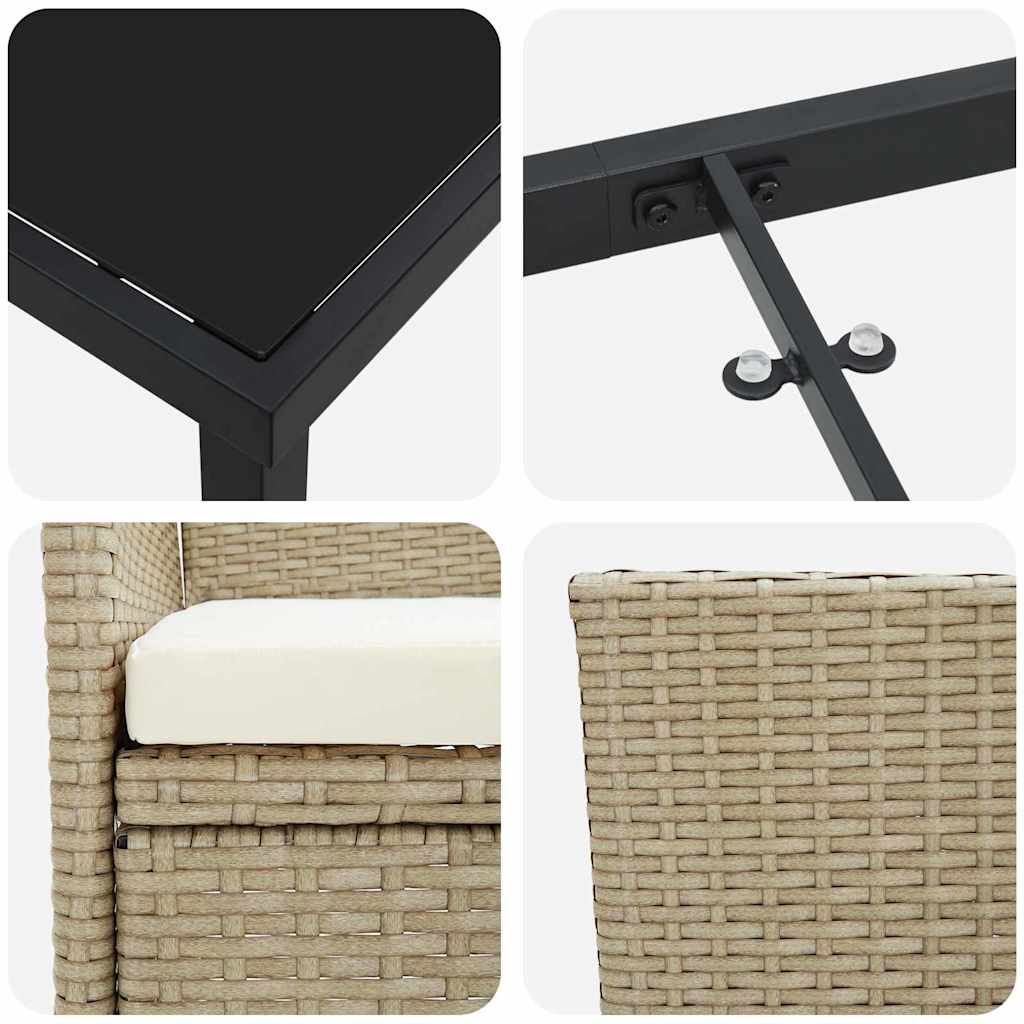 Ensemble de salle à manger pour jardin 5 pcs Beige polyrotin - XIOS