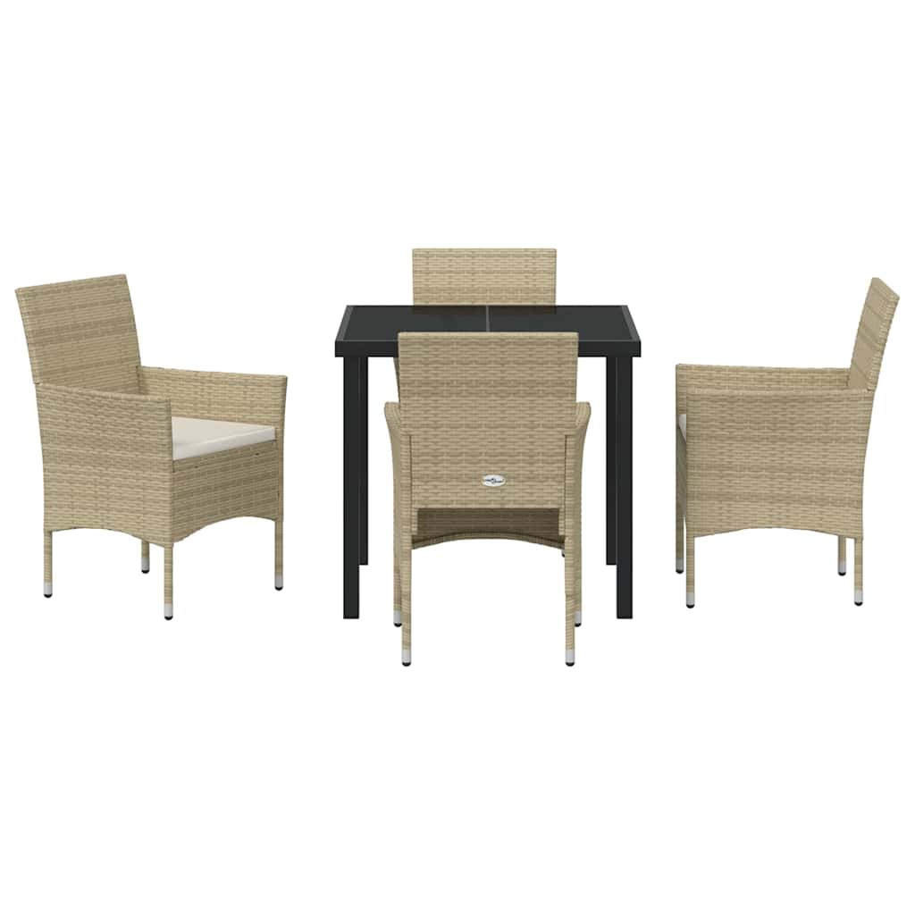 Ensemble de salle à manger pour jardin 5 pcs Beige polyrotin - XIOS