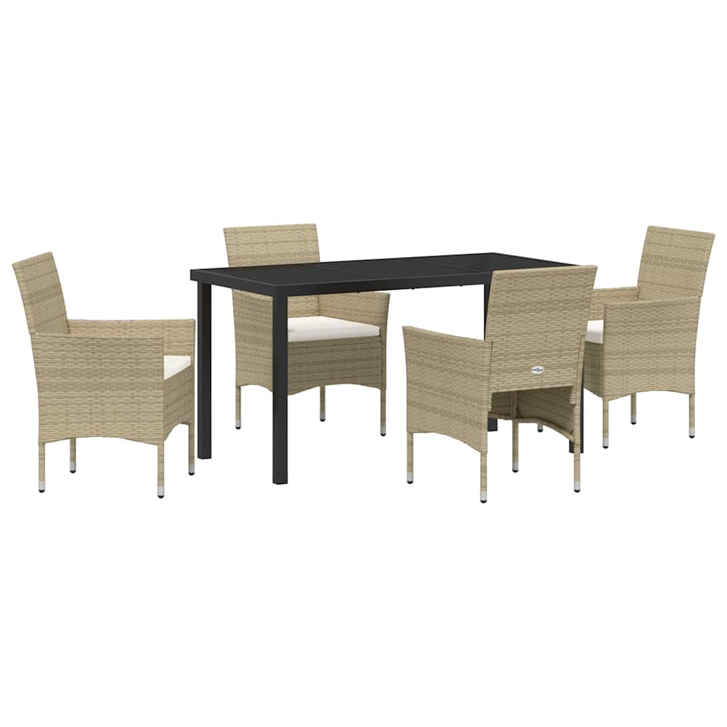 Ensemble de salle à manger pour jardin 5 pcs Beige polyrotin - XIOS