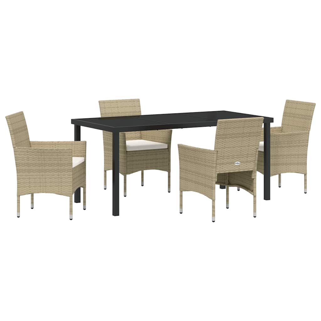 Ensemble de salle à manger pour jardin 5 pcs Beige polyrotin - XIOS