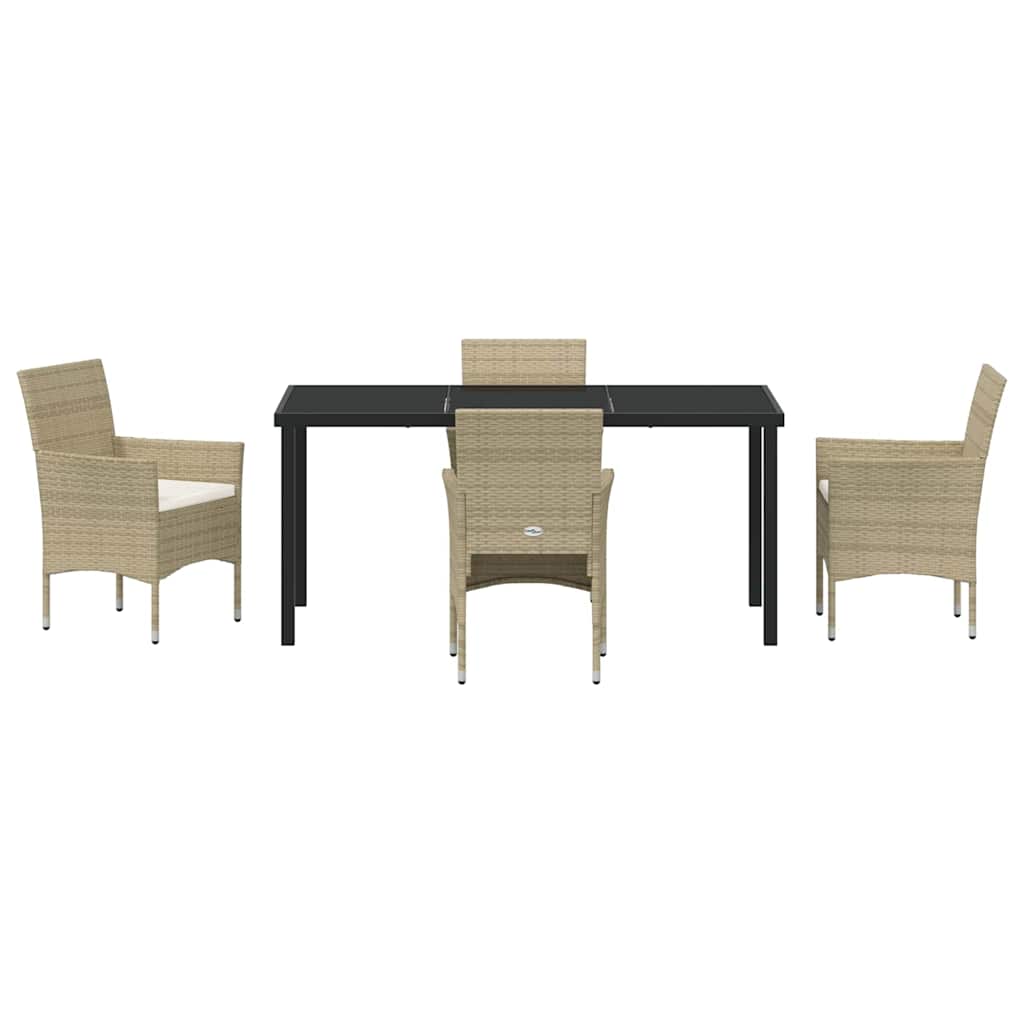 Ensemble de salle à manger pour jardin 5 pcs Beige polyrotin - XIOS