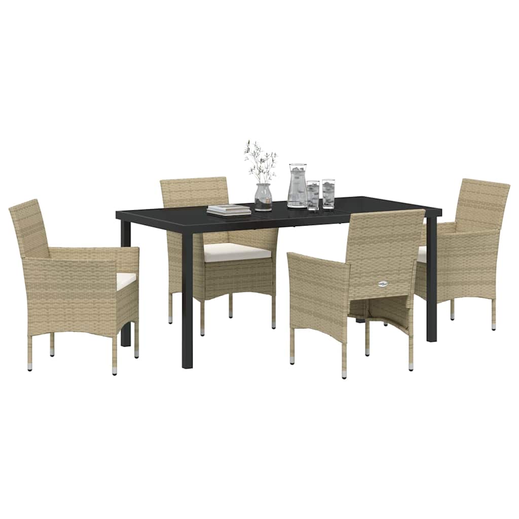 Ensemble de salle à manger pour jardin 5 pcs Beige polyrotin - XIOS