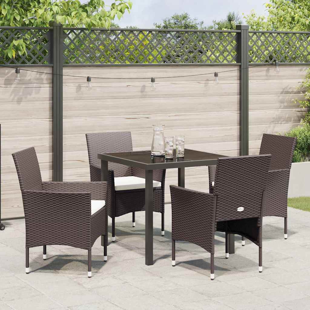 Ensemble de salle à manger pour jardin 5 pcs Marron polyrotin - XIOS