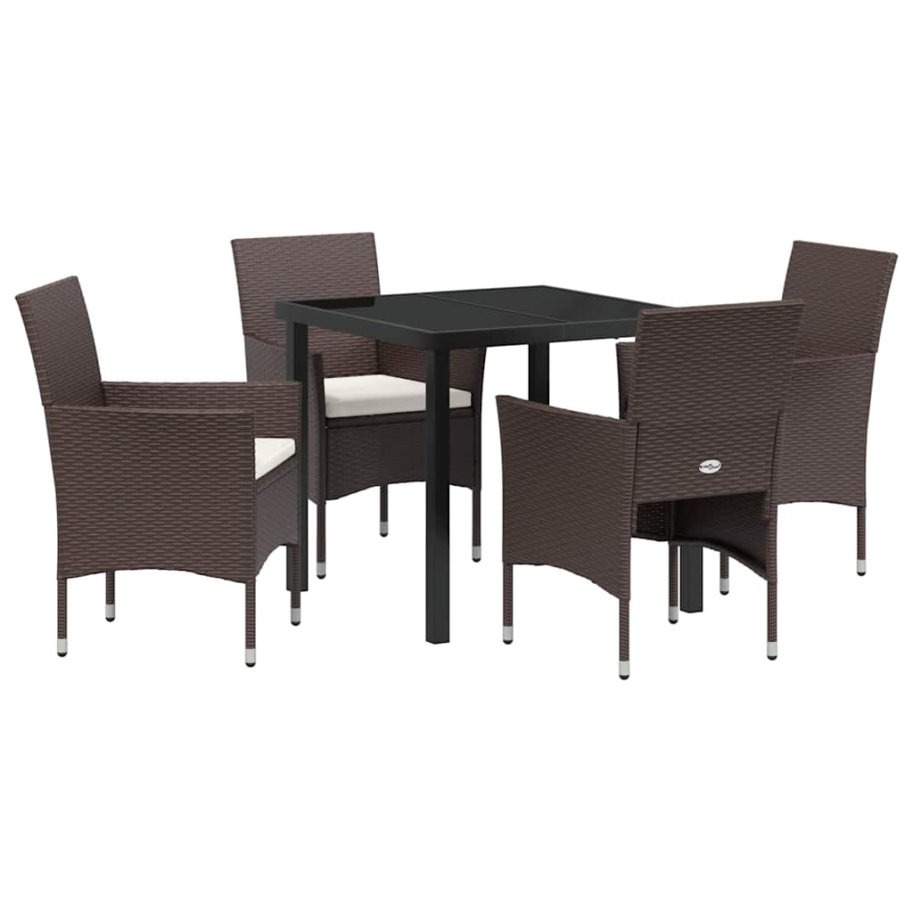 Ensemble de salle à manger pour jardin 5 pcs Marron polyrotin - XIOS
