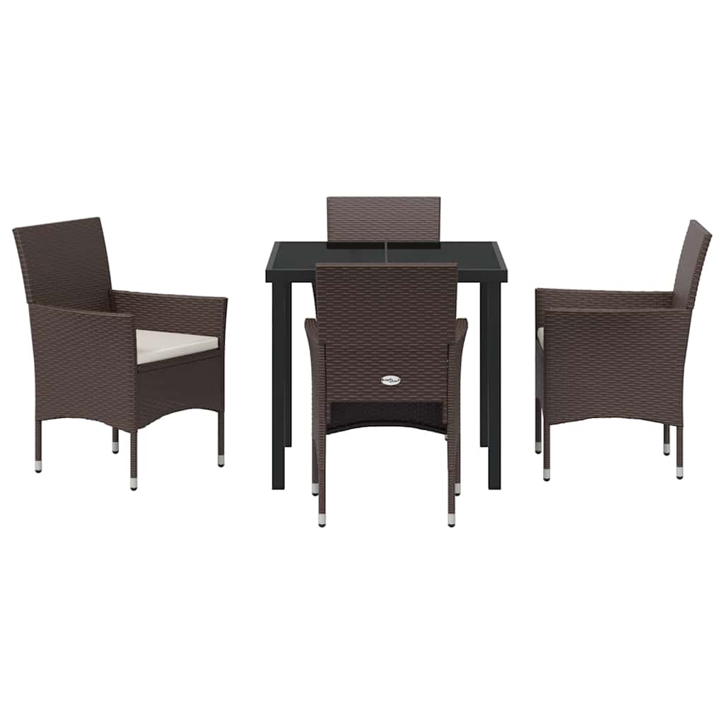 Ensemble de salle à manger pour jardin 5 pcs Marron polyrotin - XIOS