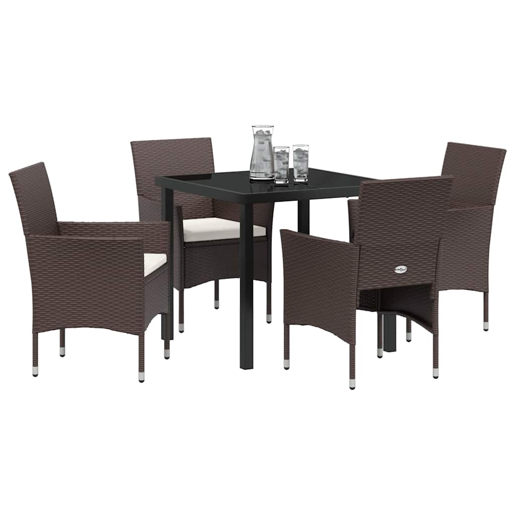 Ensemble de salle à manger pour jardin 5 pcs Marron polyrotin - XIOS