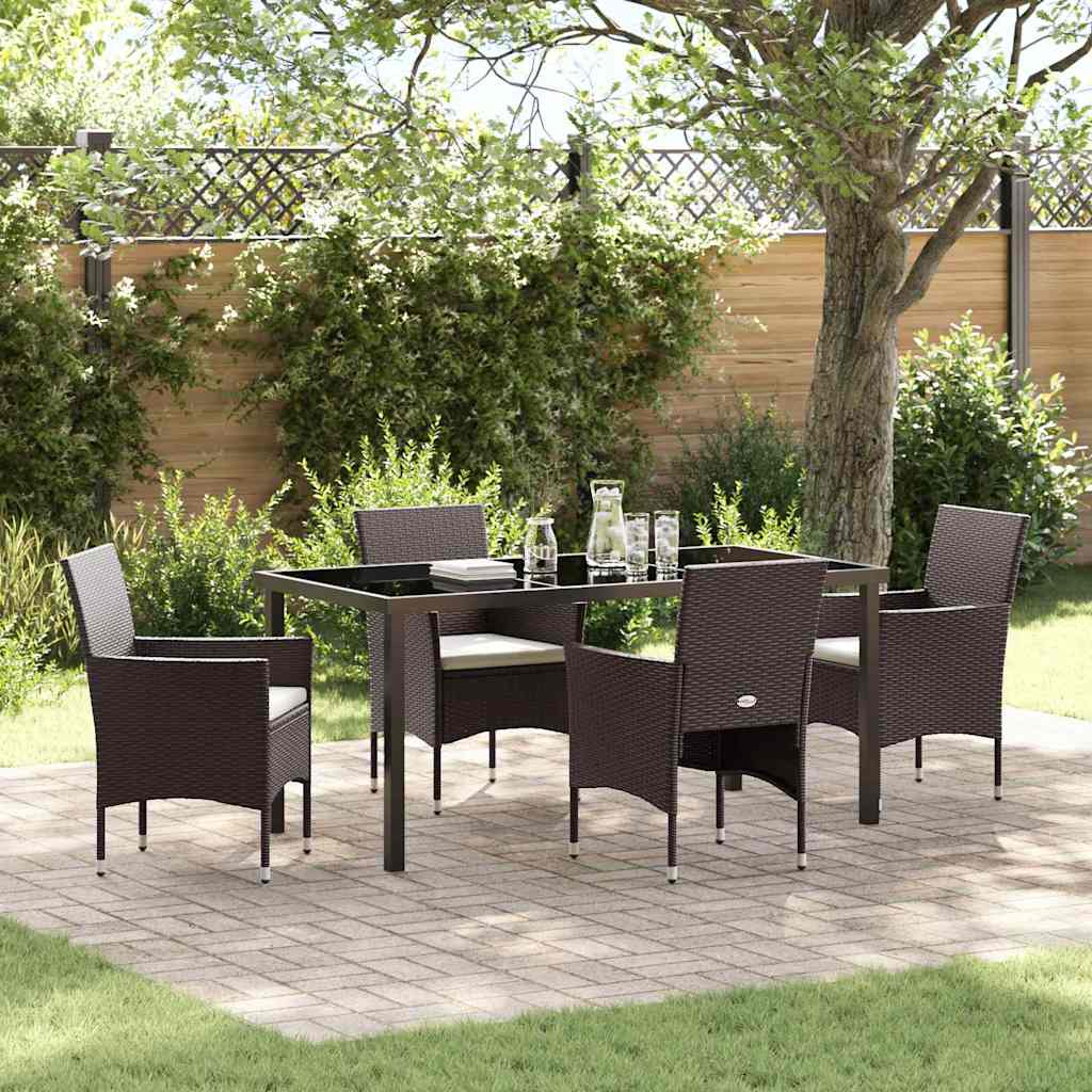 Ensemble de salle à manger pour jardin 5 pcs Marron polyrotin - XIOS
