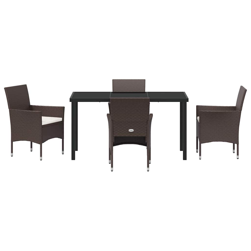 Ensemble de salle à manger pour jardin 5 pcs Marron polyrotin - XIOS