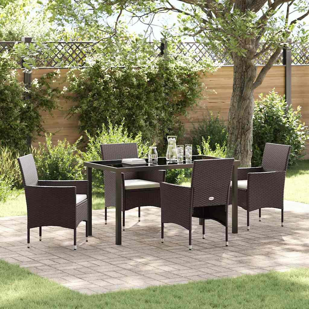 Ensemble de salle à manger pour jardin 5 pcs Marron polyrotin - XIOS
