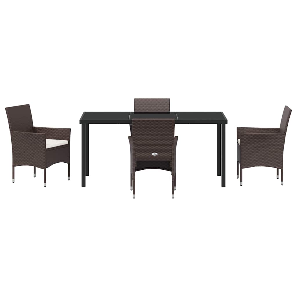 Ensemble de salle à manger pour jardin 5 pcs Marron polyrotin - XIOS