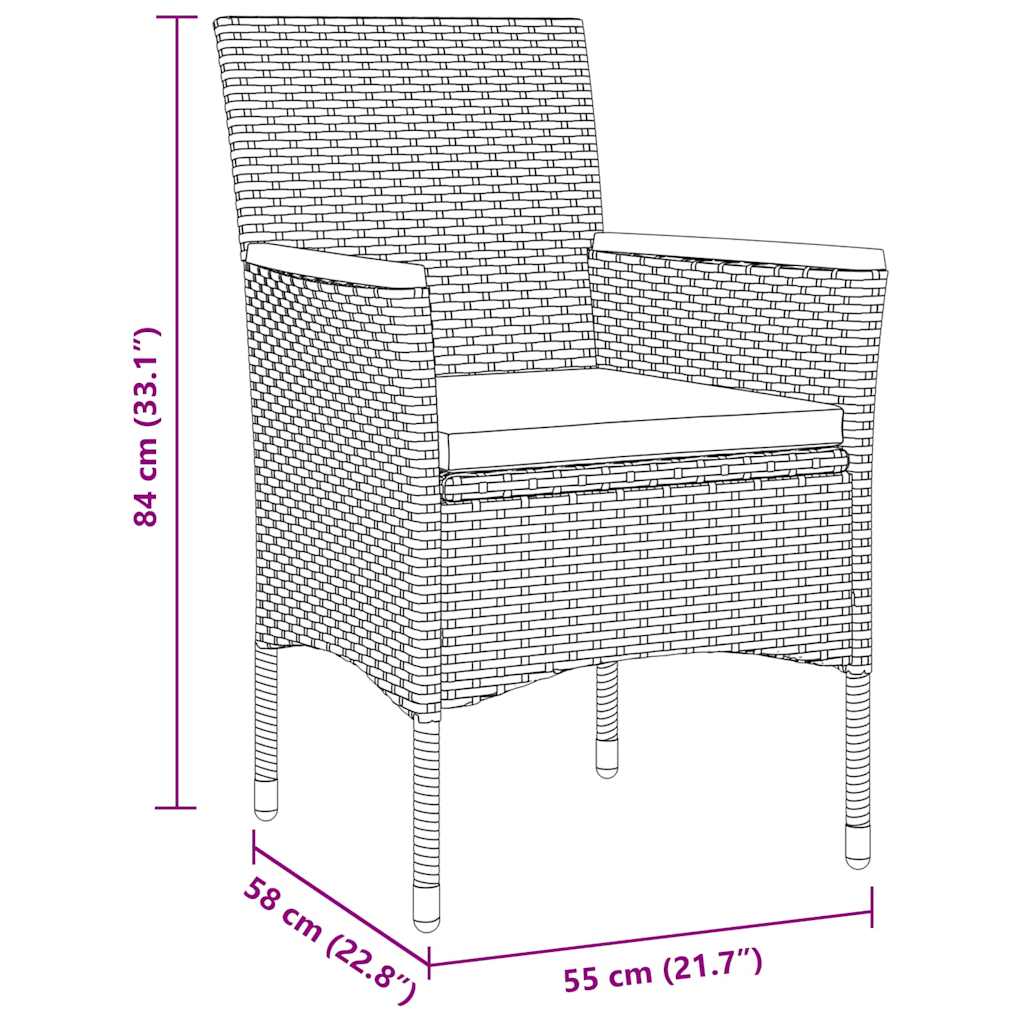 Ensemble de salle à manger pour jardin 7 pcs Gris polyrotin - XIOS