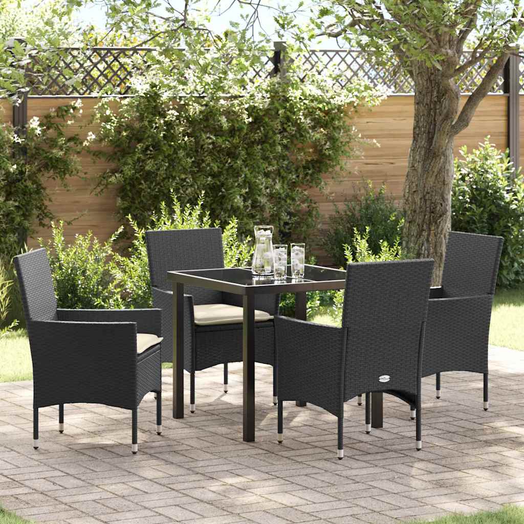 Ensemble de salle à manger pour jardin 5 pcs Noir polyrotin - XIOS