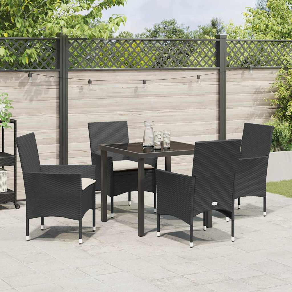 Ensemble de salle à manger pour jardin 5 pcs Noir polyrotin - XIOS
