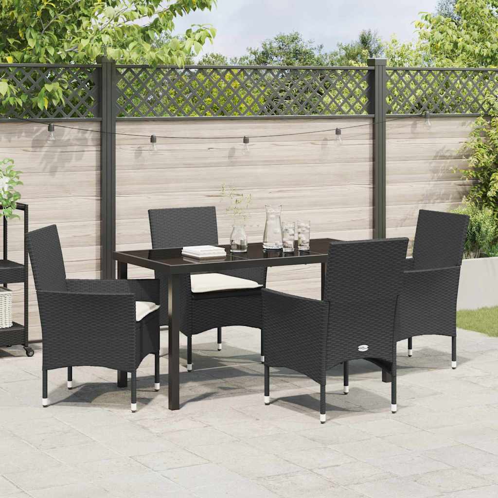 Ensemble de salle à manger pour jardin 5 pcs Noir polyrotin - XIOS