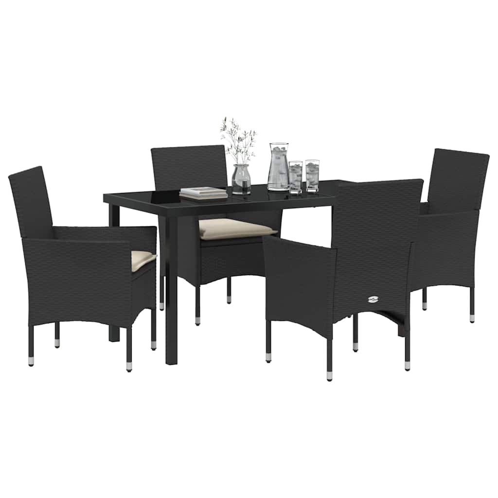 Ensemble de salle à manger pour jardin 5 pcs Noir polyrotin - XIOS
