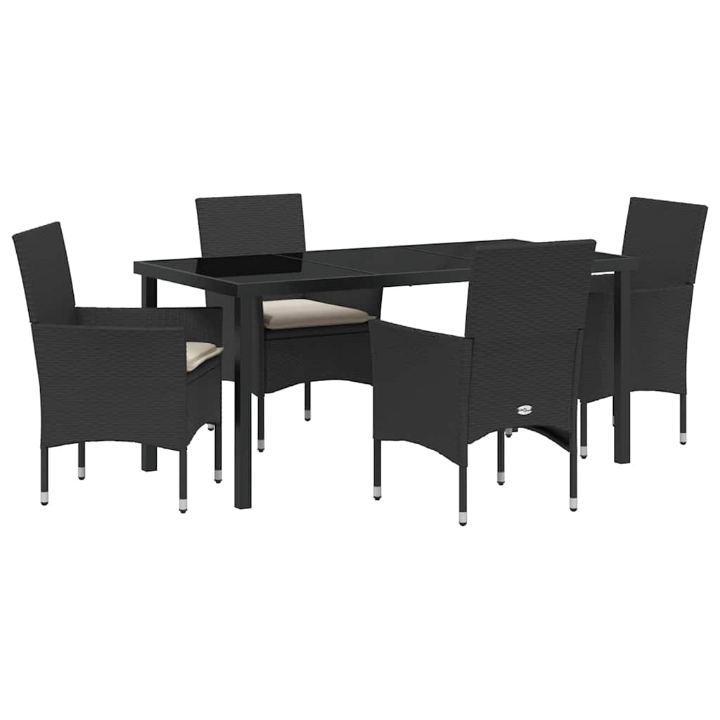 Ensemble de salle à manger pour jardin 5 pcs Noir polyrotin - XIOS