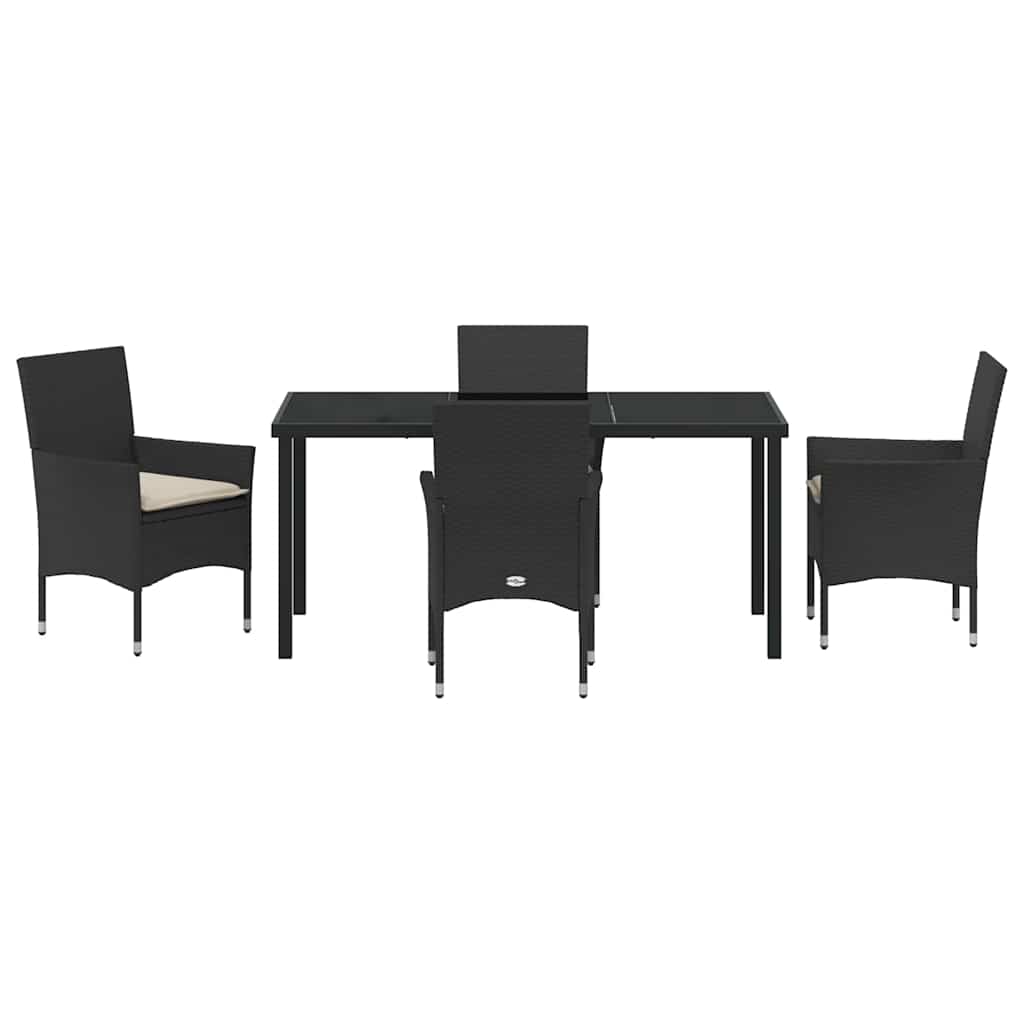 Ensemble de salle à manger pour jardin 5 pcs Noir polyrotin - XIOS