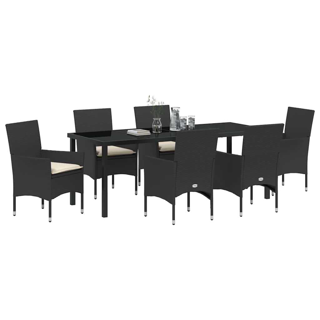 Ensemble de salle à manger pour jardin 7 pcs Noir polyrotin - XIOS