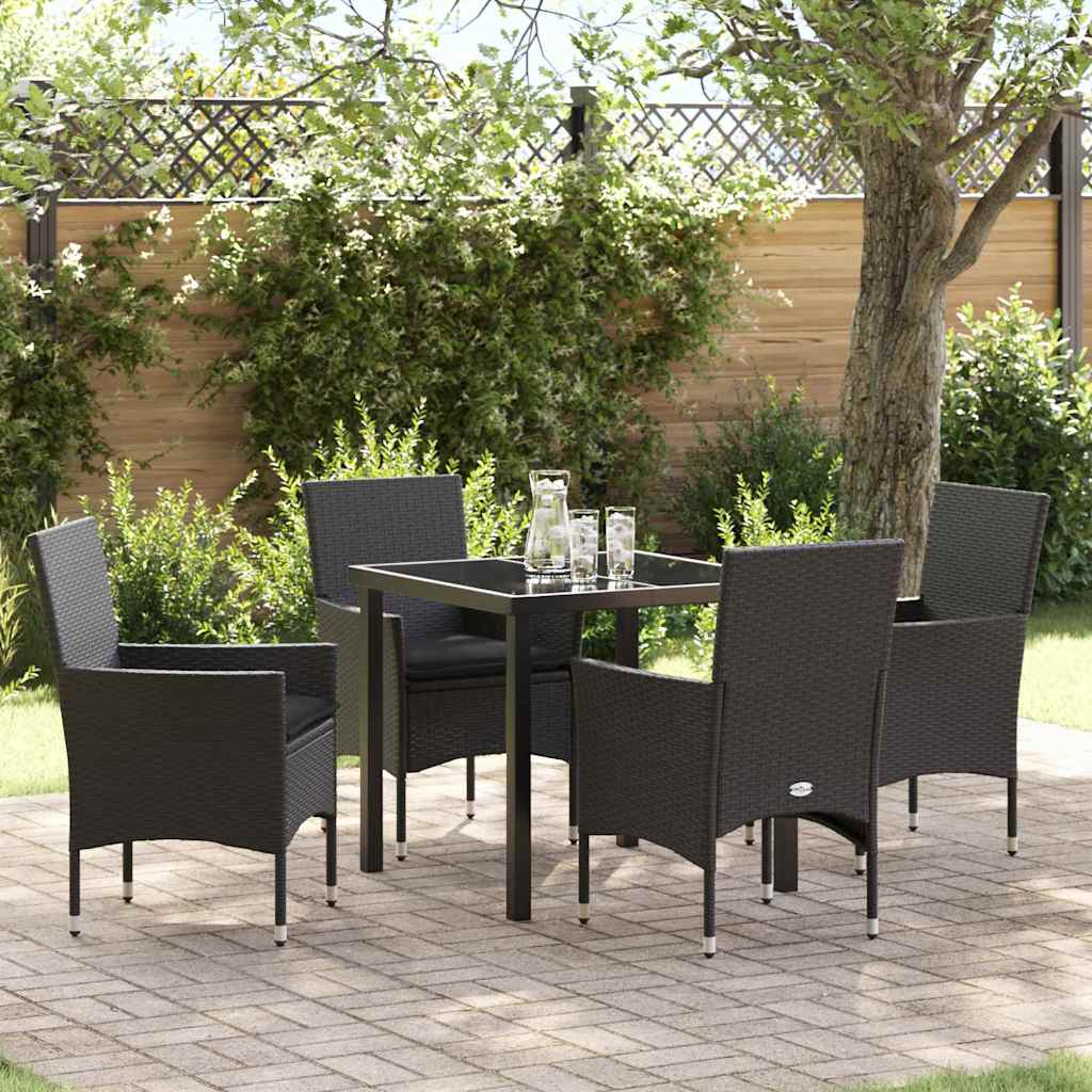 Ensemble de salle à manger pour jardin 5 pcs Noir polyrotin - XIOS