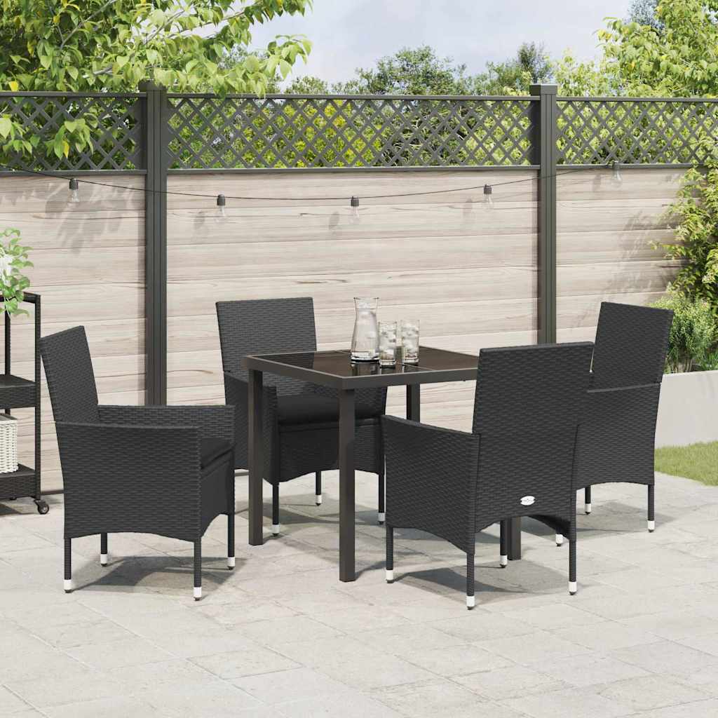 Ensemble de salle à manger pour jardin 5 pcs Noir polyrotin - XIOS