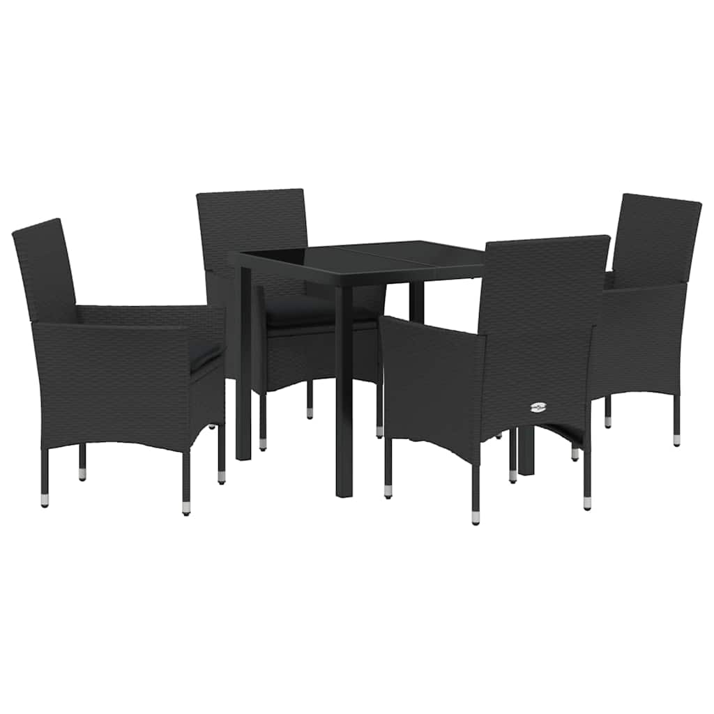 Ensemble de salle à manger pour jardin 5 pcs Noir polyrotin - XIOS