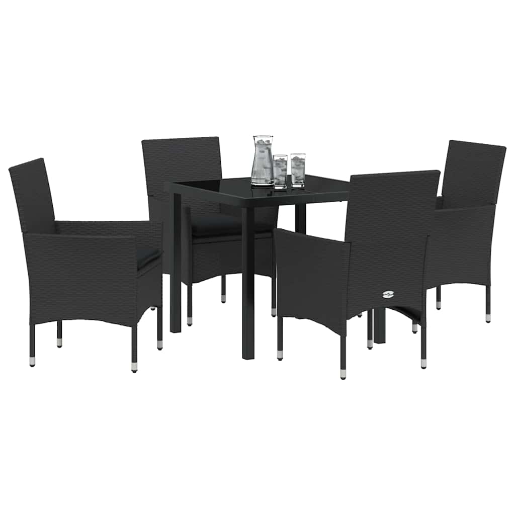 Ensemble de salle à manger pour jardin 5 pcs Noir polyrotin - XIOS