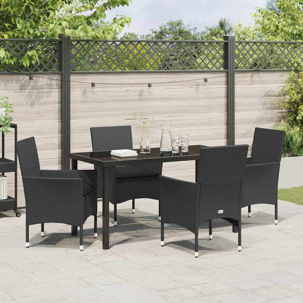 Ensemble de salle à manger pour jardin 5 pcs Noir polyrotin - XIOS