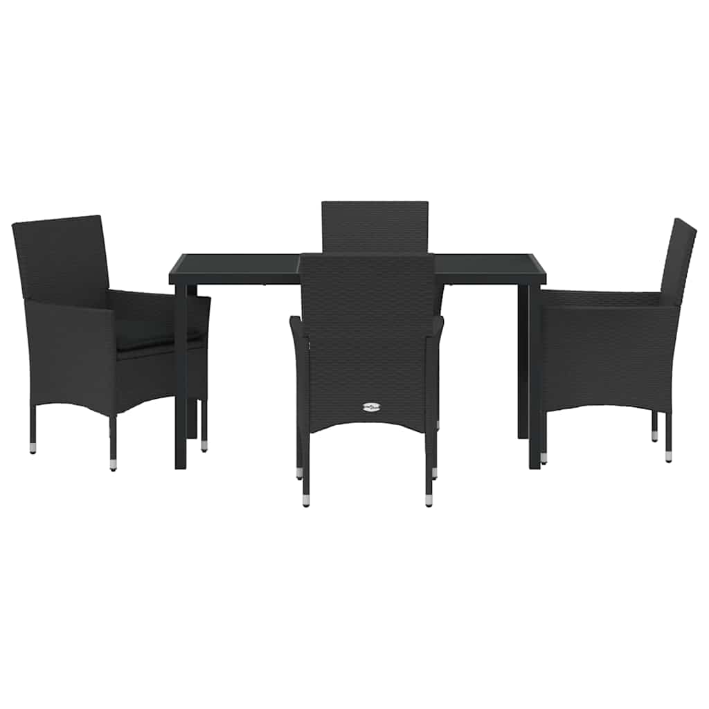 Ensemble de salle à manger pour jardin 5 pcs Noir polyrotin - XIOS