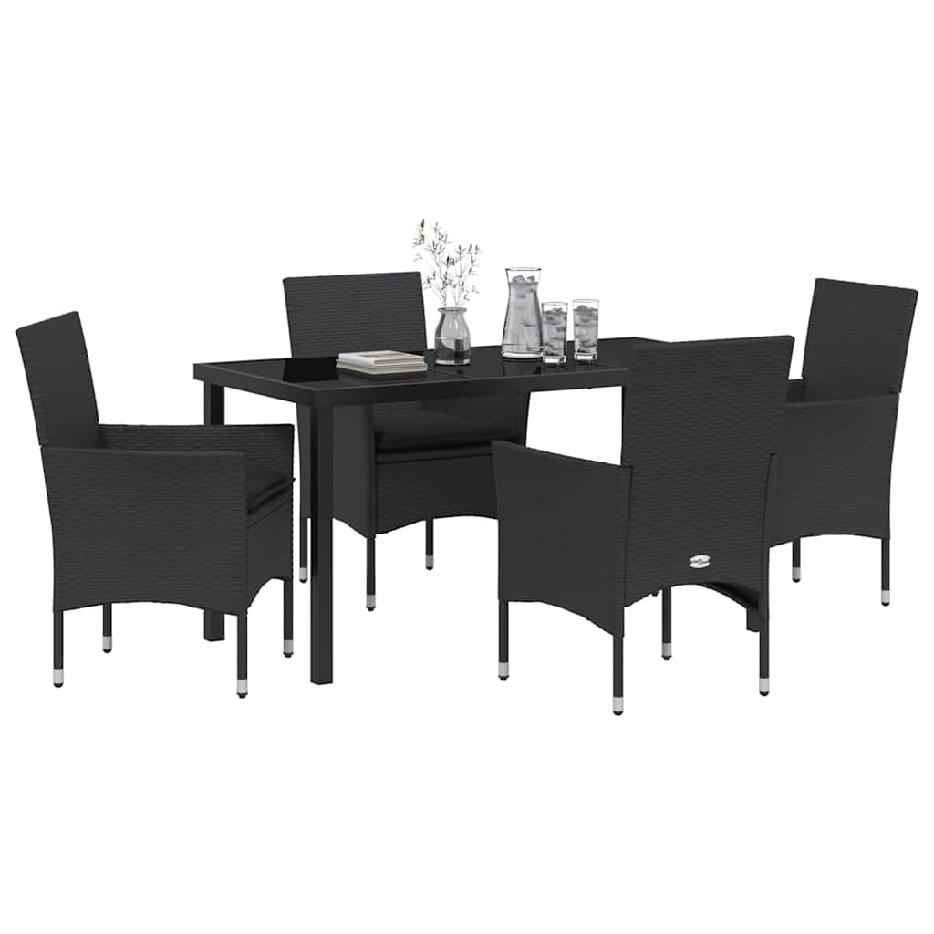 Ensemble de salle à manger pour jardin 5 pcs Noir polyrotin - XIOS