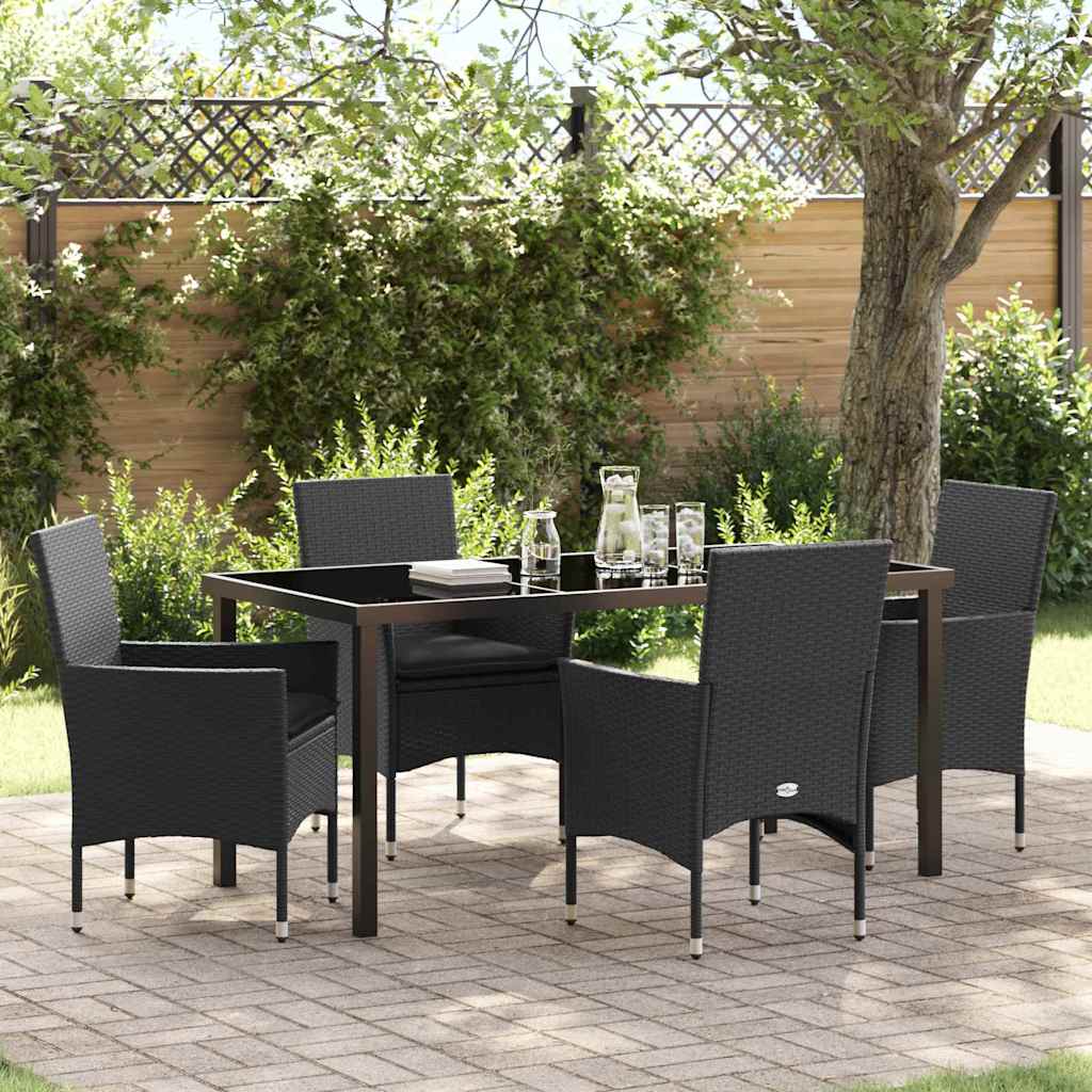 Ensemble de salle à manger pour jardin 5 pcs Noir polyrotin - XIOS