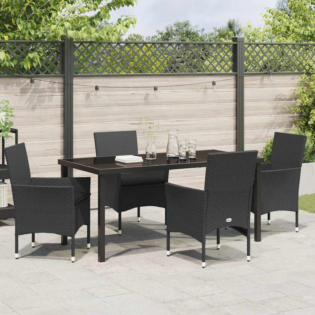 Ensemble de salle à manger pour jardin 5 pcs Noir polyrotin - XIOS