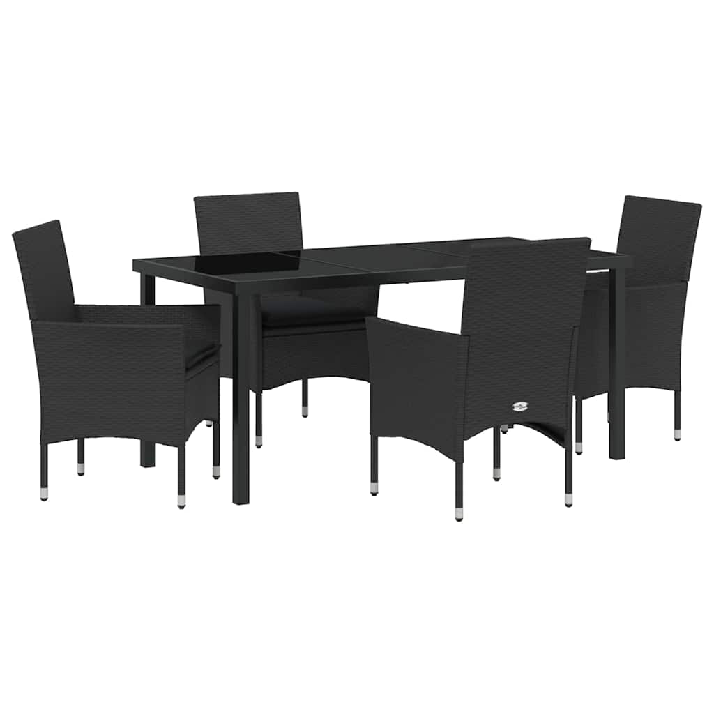 Ensemble de salle à manger pour jardin 5 pcs Noir polyrotin - XIOS